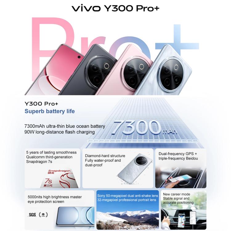 vivo Y300 Pro+, 8GB+128GB, Face ID / Screen Fingerprint, 6.77 inch Android 15 OriginOS 5 Snapdragon 7s Gen 3 Octa Core, OTG, NFC, Network: 5G, 8GB+128GB vivo Y300 Pro+, 8GB+128GB, Face ID / Screen Fingerprint, 6.77 inch Android 15 OriginOS 5 Snapdragon 7s Gen 3 Octa Core, OTG, NFC, Network: 5G, 8GB+128GB